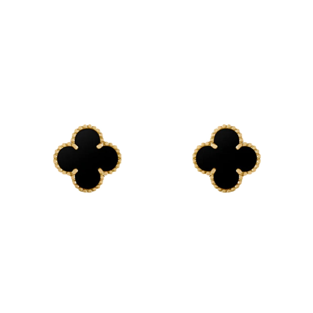 LUCKY CLOVER EARRINGS | BLACK