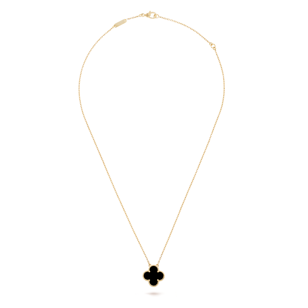 LUCKY CLOVER NECKLACE | BLACK/GOLD