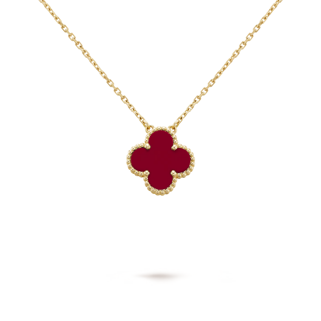 LUCKY CLOVER NECKLACE | RED/GOLD