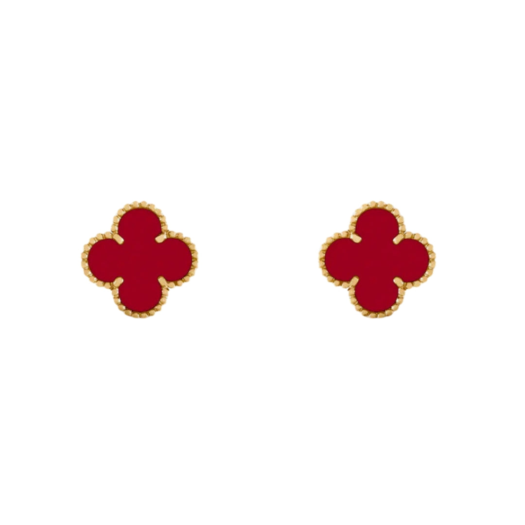 LUCKY CLOVER EARRINGS | RED