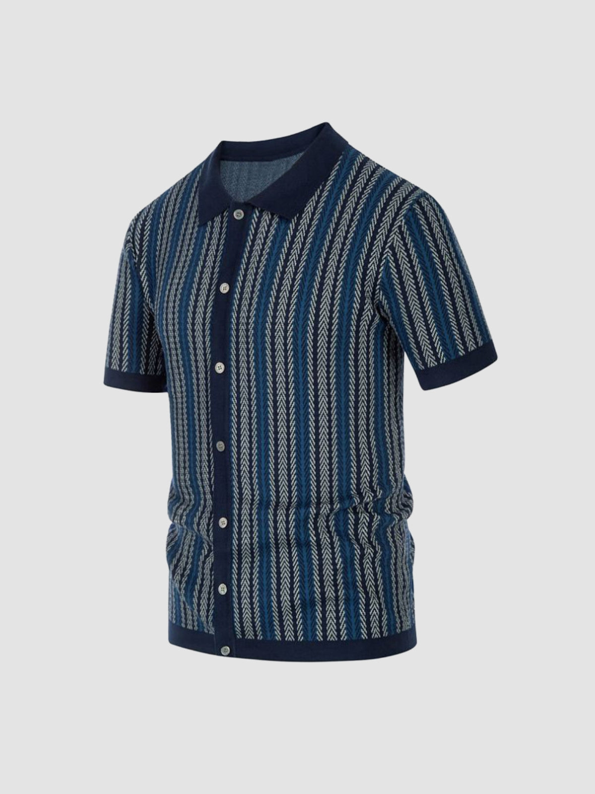 MV Knitwear Fashion Striped Jacquard Shirt