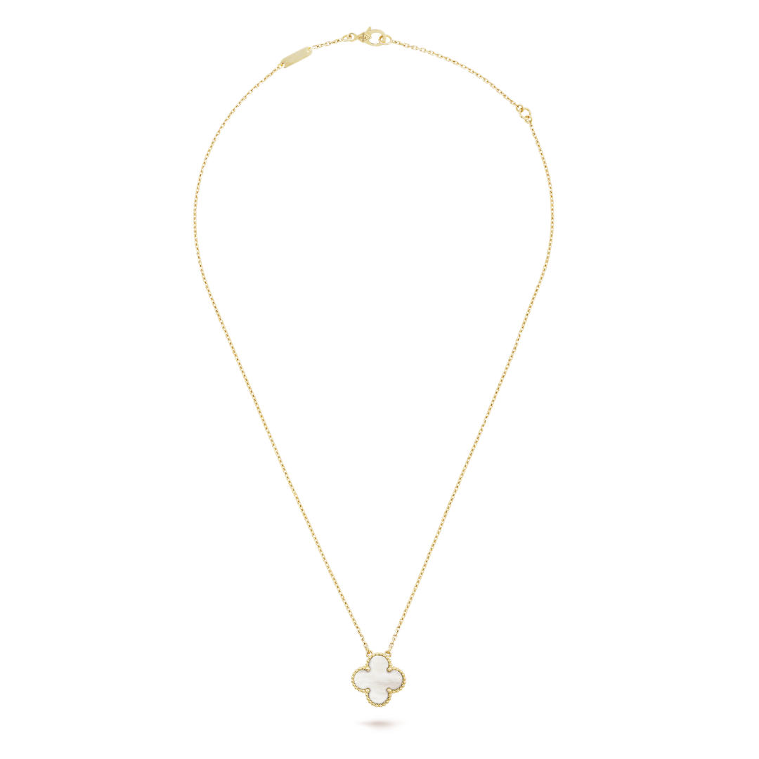 LUCKY CLOVER NECKLACE | WHITE/GOLD