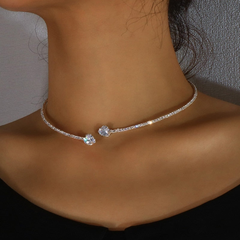 CRYSTAL NECKLACE | SILVER