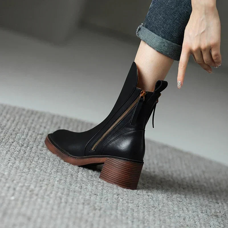 Graziella™ | Leather ankle boots