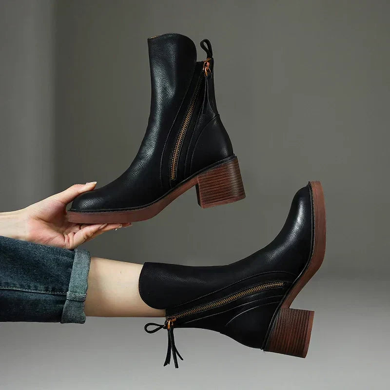 Graziella™ | Leather ankle boots