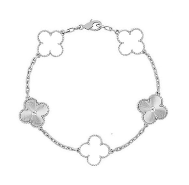 LUCKY CLOVER BRACELET | WHITE/SILVER